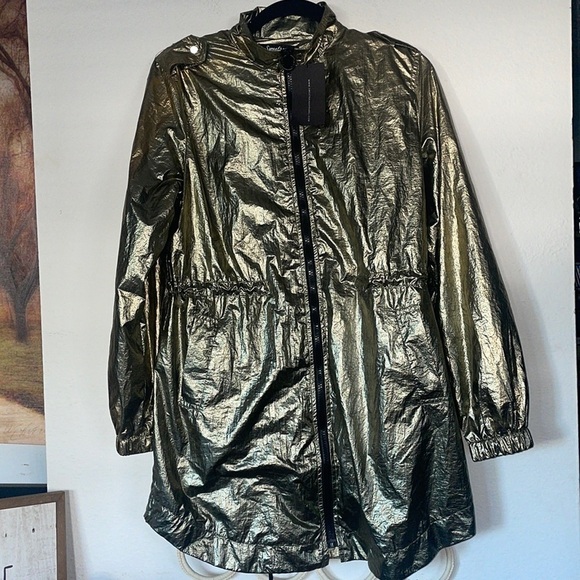 Sweet Rain Jackets & Blazers - Sweet Rain Metallic Anorak Rain Jacket